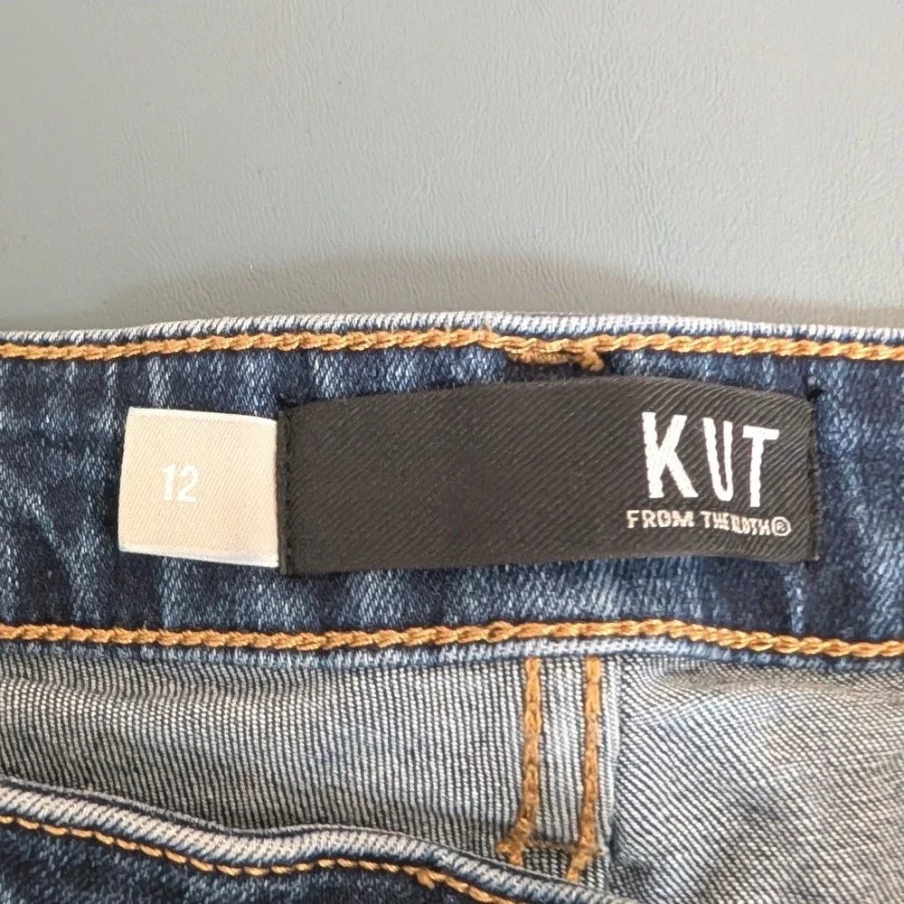 KUT from the Kloth Catherine Boyfriend Shorts Womens 12 Dark Wash Distressed